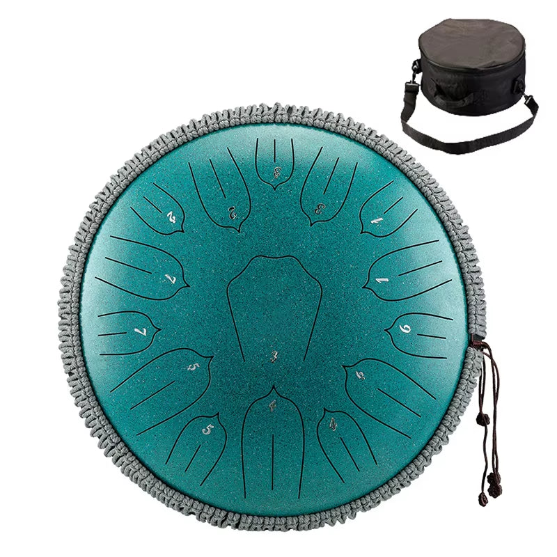 15-Note Glucophone Steel Tongue Drum - 13 Inch Ethereal Percussion Instrument for Relaxation and Creativity