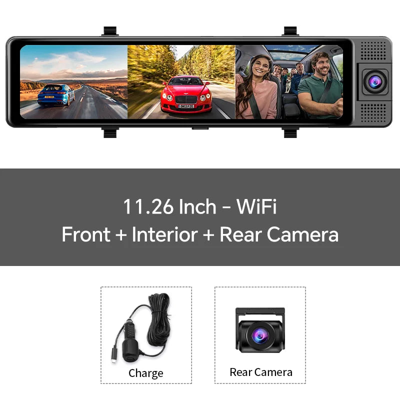 3 Camera Dash Cam 4K Car DVR Front inside Rear 1080P GPS Tracking Night Vision Video Registrator Dashcam Parking Monitor