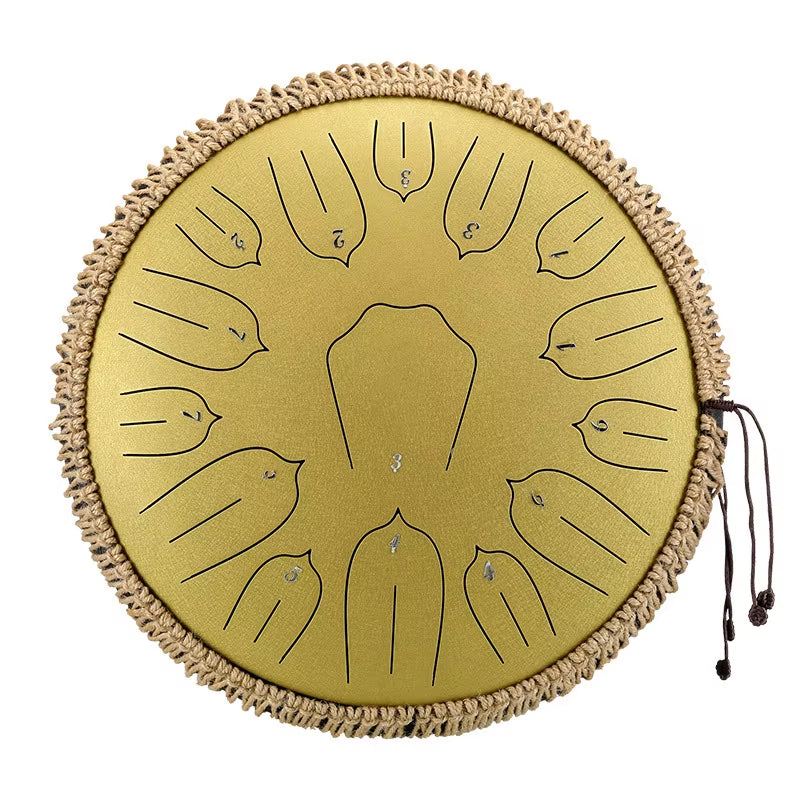15-Note Glucophone Steel Tongue Drum - 13 Inch Ethereal Percussion Instrument for Relaxation and Creativity
