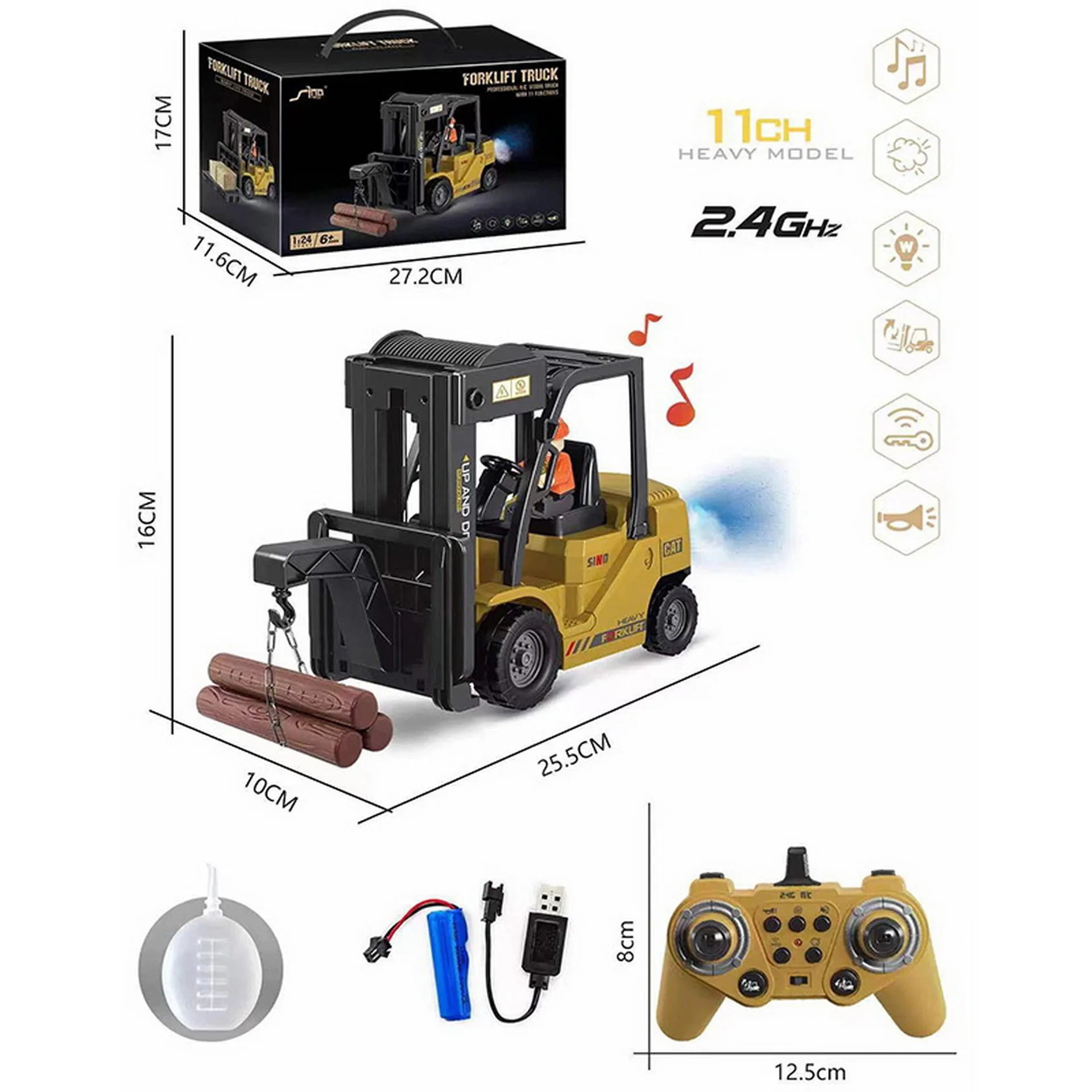 Ultimate Remote Control Forklift Truck - 2.4G Electric Crane for Kids | Perfect Birthday & Christmas Gift!
