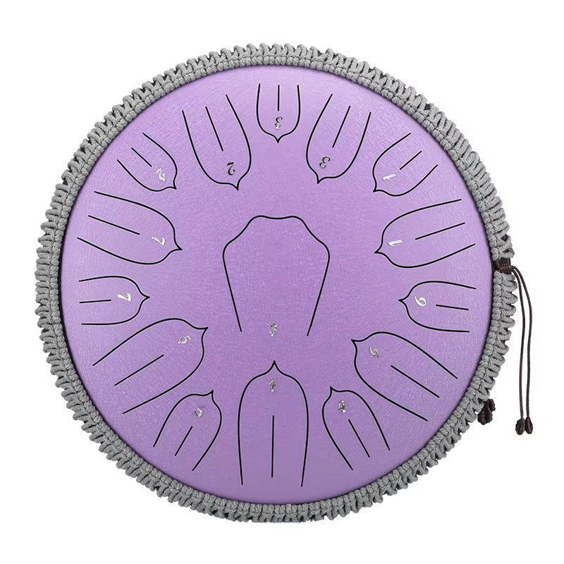 15-Note Glucophone Steel Tongue Drum - 13 Inch Ethereal Percussion Instrument for Relaxation and Creativity