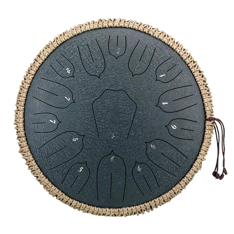 15-Note Glucophone Steel Tongue Drum - 13 Inch Ethereal Percussion Instrument for Relaxation and Creativity