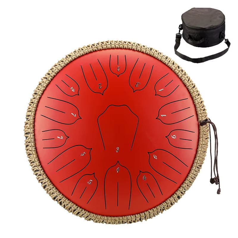 15-Note Glucophone Steel Tongue Drum - 13 Inch Ethereal Percussion Instrument for Relaxation and Creativity