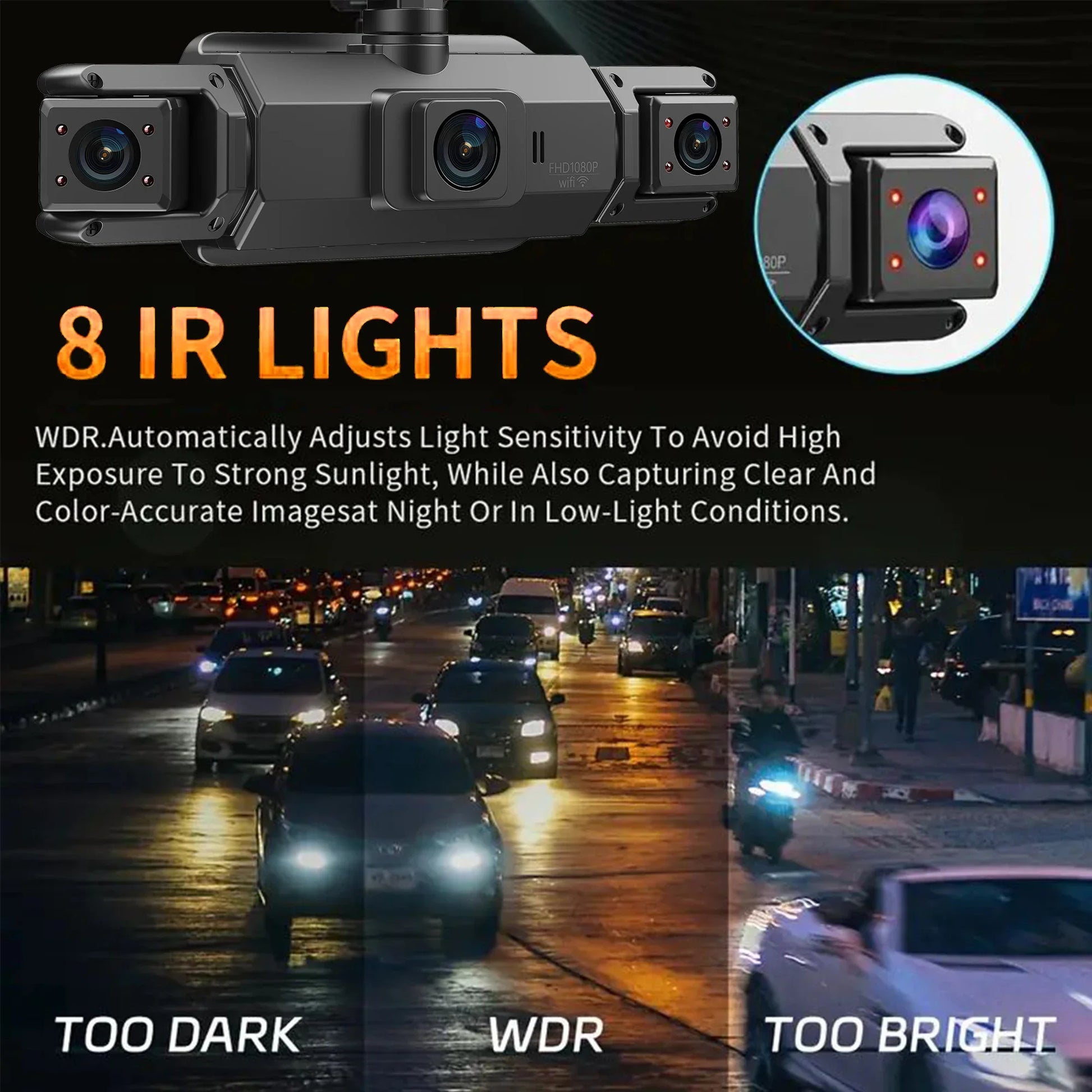 360° 4CH GPS Dashcam with WiFi, Night Vision & 24H Parking Monitor - Complete Car Security Solution!