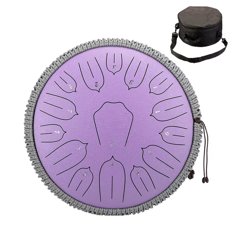 15-Note Glucophone Steel Tongue Drum - 13 Inch Ethereal Percussion Instrument for Relaxation and Creativity