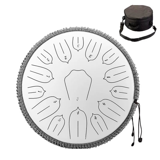 15-Note Glucophone Steel Tongue Drum - 13 Inch Ethereal Percussion Instrument for Relaxation and Creativity
