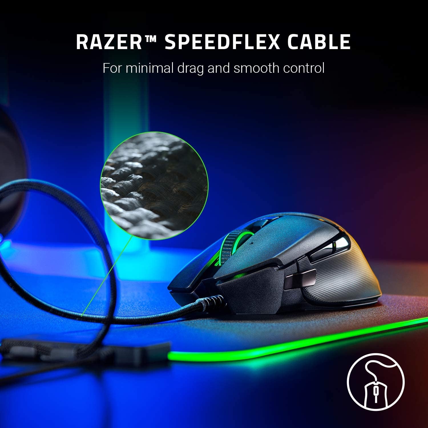 Basilisk V2 Wired Gaming Mouse - 20K DPI Sensor, Ultra-Fast Switch, RGB Lighting & 11 Programmable Buttons in Classic Black