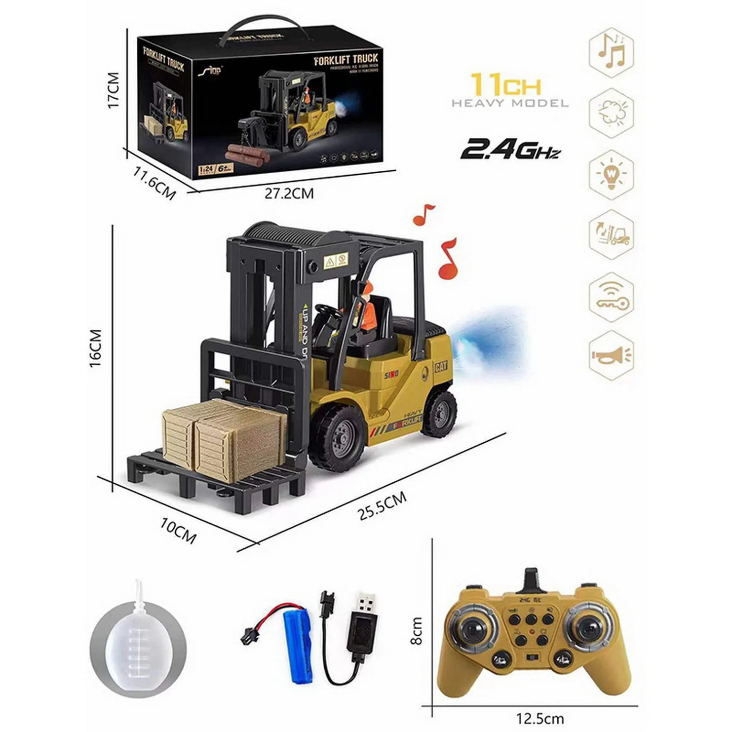 Ultimate Remote Control Forklift Truck - 2.4G Electric Crane for Kids | Perfect Birthday & Christmas Gift!