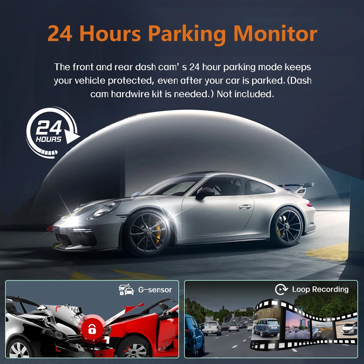 360° 4CH GPS Dashcam with WiFi, Night Vision & 24H Parking Monitor - Complete Car Security Solution!