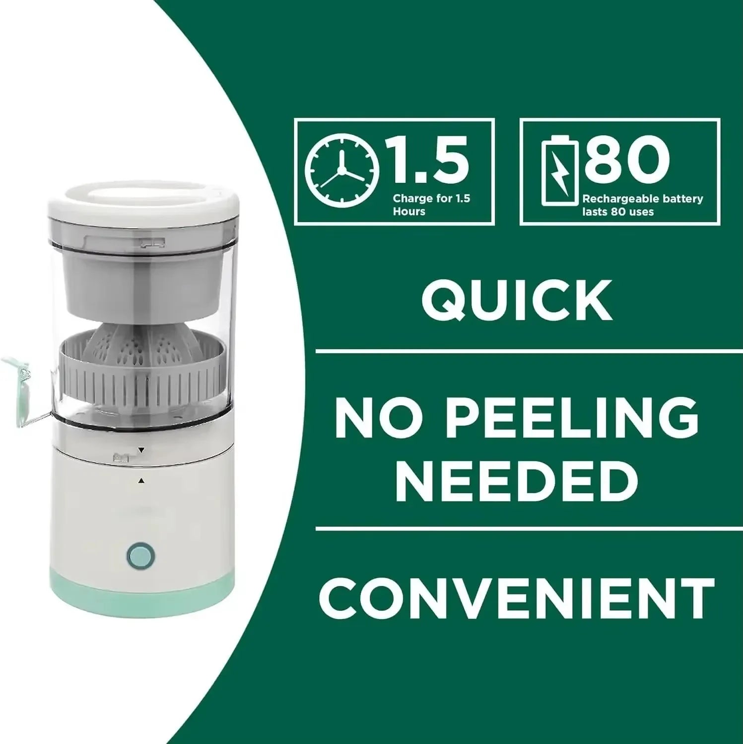 Portable Wireless Juicer - Automatic USB Rechargeable Fruit Extractor for Fresh Orange & Lemon Juice
