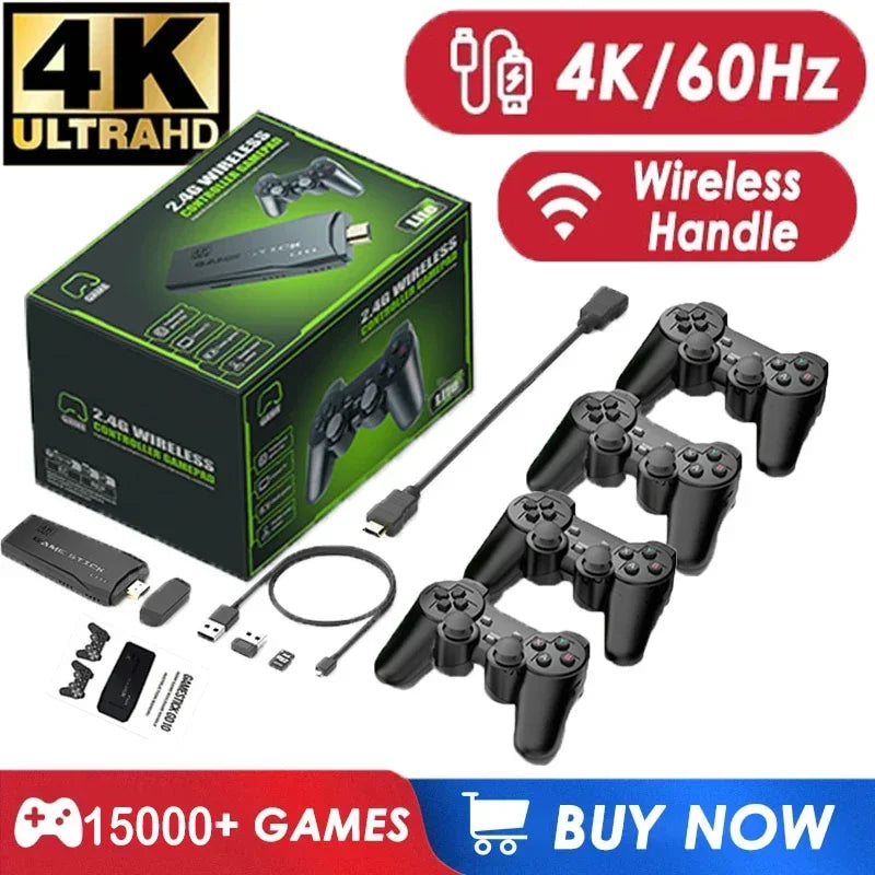 M8 Retro Video Game Console - 2.4G Wireless Stick with 10000 Games, 4K Output, Portable Dendy Gaming for TV