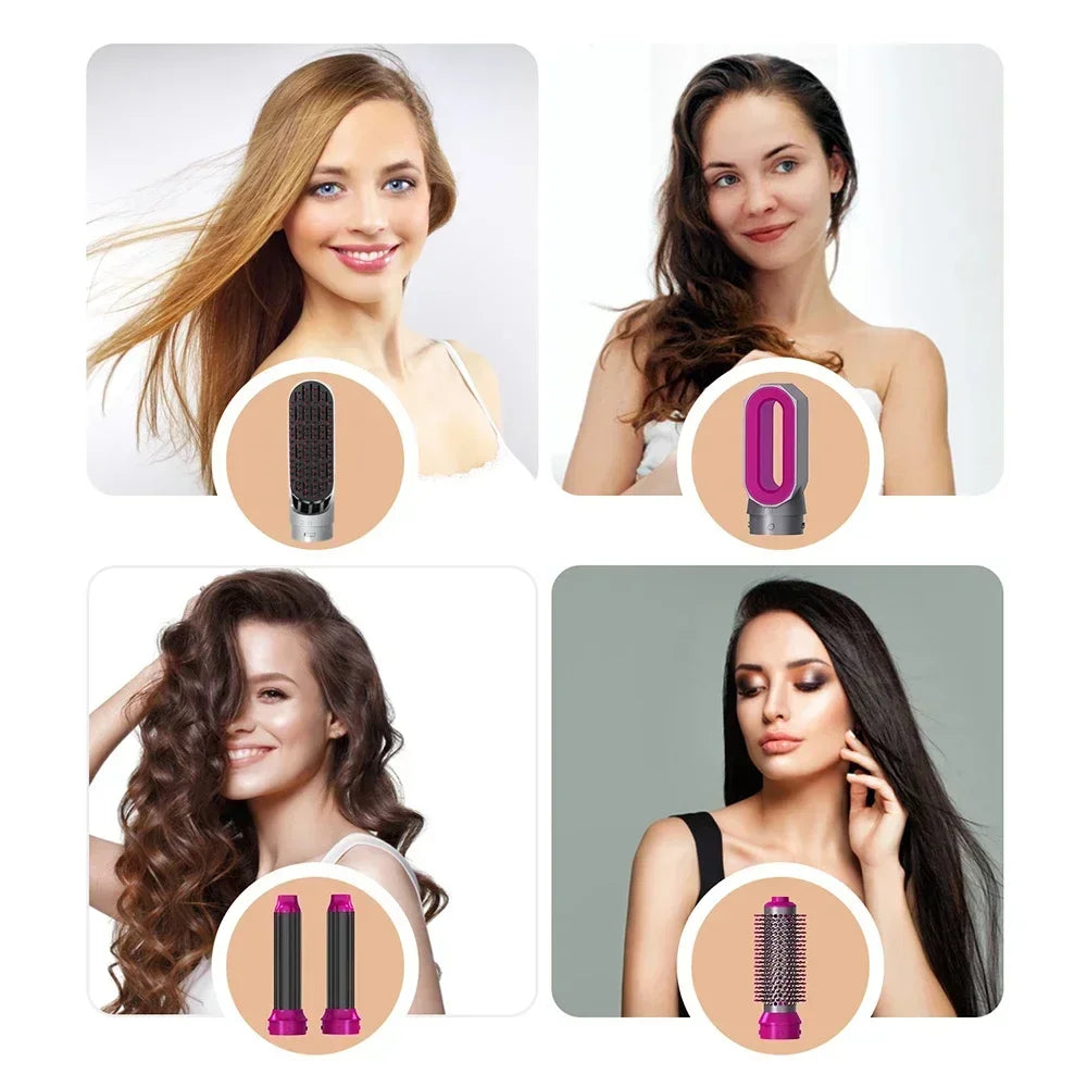 5-in-1 Multi-Function Hair Styling Set: Hairdryer, Straightener, Curling Iron & Hot Air Comb