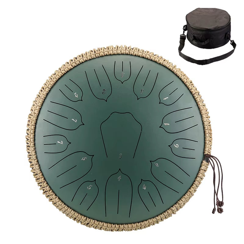15-Note Glucophone Steel Tongue Drum - 13 Inch Ethereal Percussion Instrument for Relaxation and Creativity